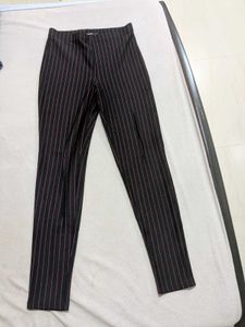Forever 21 Black Leggings With Red Stripes