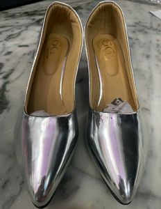 Silver Pointed-Toe Heels