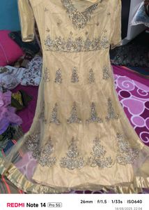 Embellished Beige Salwar Kameez