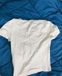 H&amp;M Fitted Crop White Tshirt