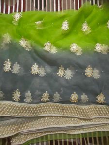 Beautiful Net Saree With Stitched Blouse