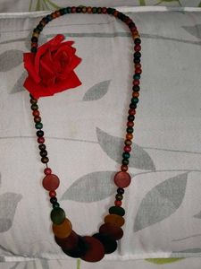 Boho Chic Wooden Beaded Necklace