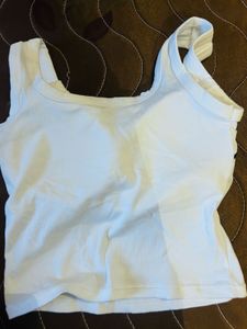 White Ribbed Tank Top