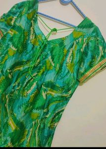 Dark Green Kurta Pant Set With Dupatta For 38 Bust