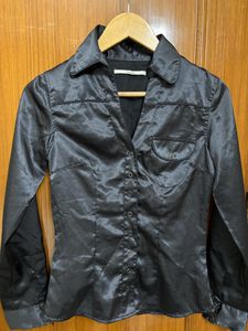 Xanaka Satin Shirt (Charcoal)