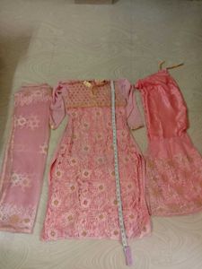 Pink  Embroidery Garara With Dupatta