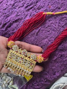 Beaded &amp; Rhinestone Statement Necklace