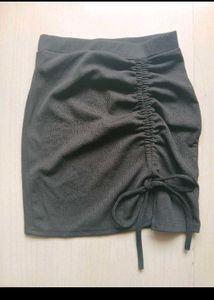 Ruched Tie Mini Skirt