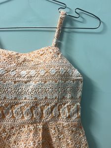 Coral Embroidered Top