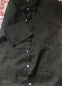 Black Short Sleeve Casual Shirt