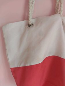 Cute Two-Tone Tote Bag