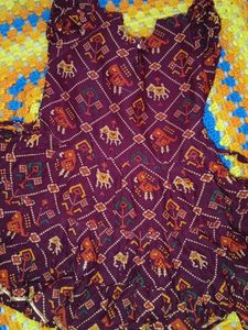 Beautiful Patola Printed Pure Cotton Baby Frock