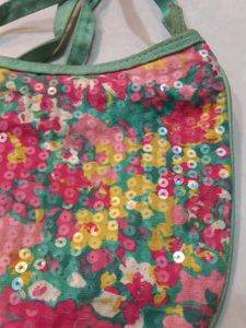 Floral Sequin Crossbody Bag