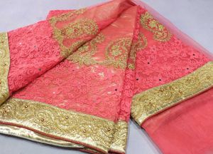 New Net Embroidered Saree Sale
