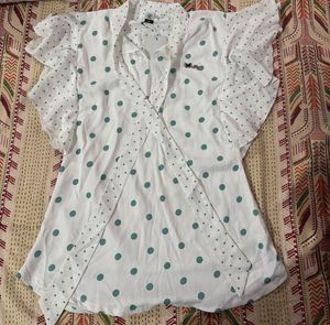 Top With Green Polka Dots