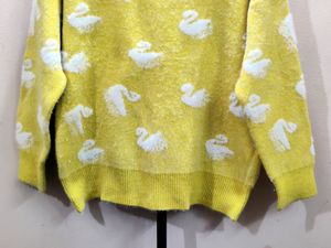 imported women&#39;s yellow crewneck sweater