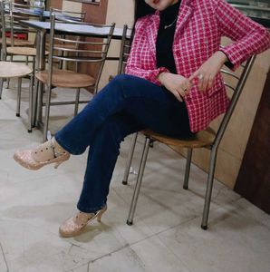 Pink Checkered Blazer