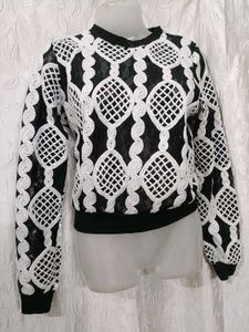 Reserved Lace Overlay Top 🖤