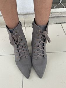 Grey Lace Boots