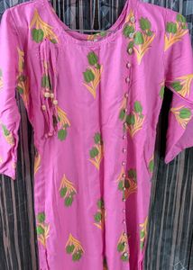 Pink Floral Print Kurta