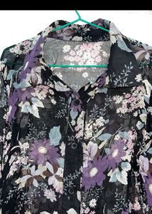 Floral mesh shirt