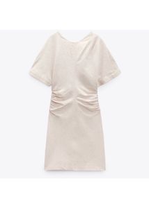 Zara New L Edition Linen Blend Backess Dress