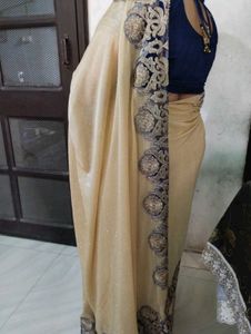 Elegant Embroidered Lycra Saree