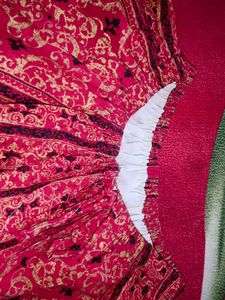 Red Patterned Ethnic Skirt