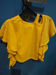 Yellow &#34;Paris&#34; Ruffle Sleeve Top.....1top Free