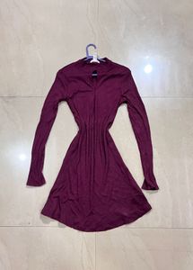 Burgundy Long Sleeve Dress