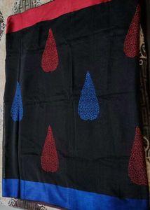 Women Black Silk Thread Embroidered Dupatta
