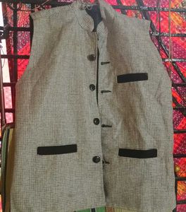 Vintage Style Gray Tweed Vest