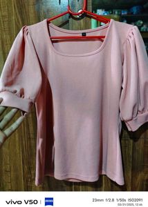 Pink Puff Sleeve Top