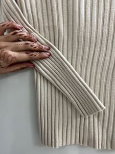 Beige Ribbed Sweater / Pullover