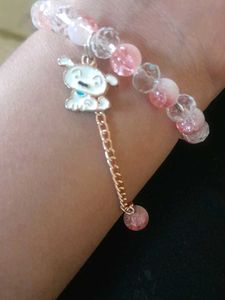 Beaded Bracelet with Dog Charm