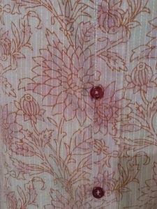 Pink Floral Button-Down Kurta