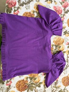 Purple Puff Sleeve Top