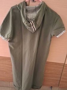 Olive Green Hoodie Mini Dress