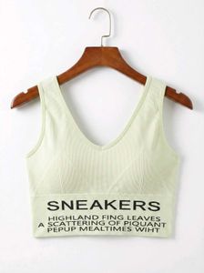 Green Graphic Cropped Tank