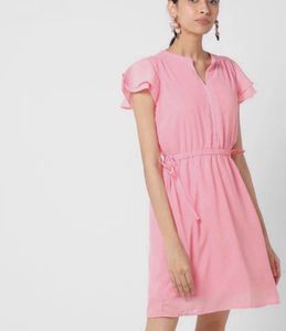 Pink Tiered Sleeve Dress