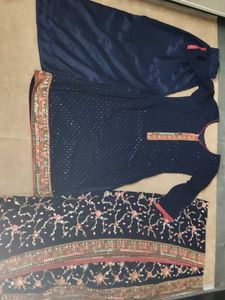 wedding wear dress with heavy dupatta work