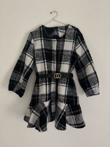 Korean Flared Plaid Oversized Coat