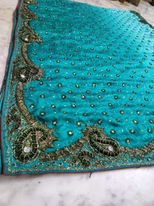 dark sea green saree 🥻 💚