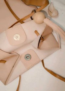 Pale Pink Tote Bag with Pouch