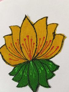 Diy Lotus Rangoli Art Yellow