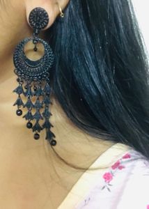 Earrings/ Black oxidised Jhumkis