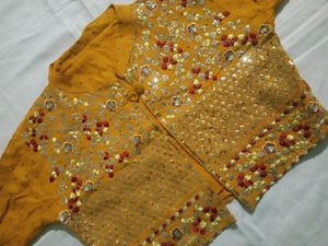 Mustard Jacket with Embellished Sleeves❤️🫶🏻