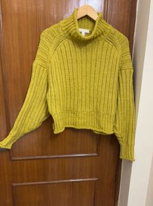H&M Mustard Knit Turtleneck Sweater