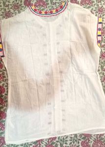 White Top With Embroidery