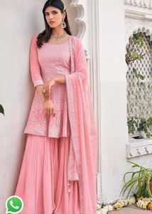 Peach Pink Sharara Suit